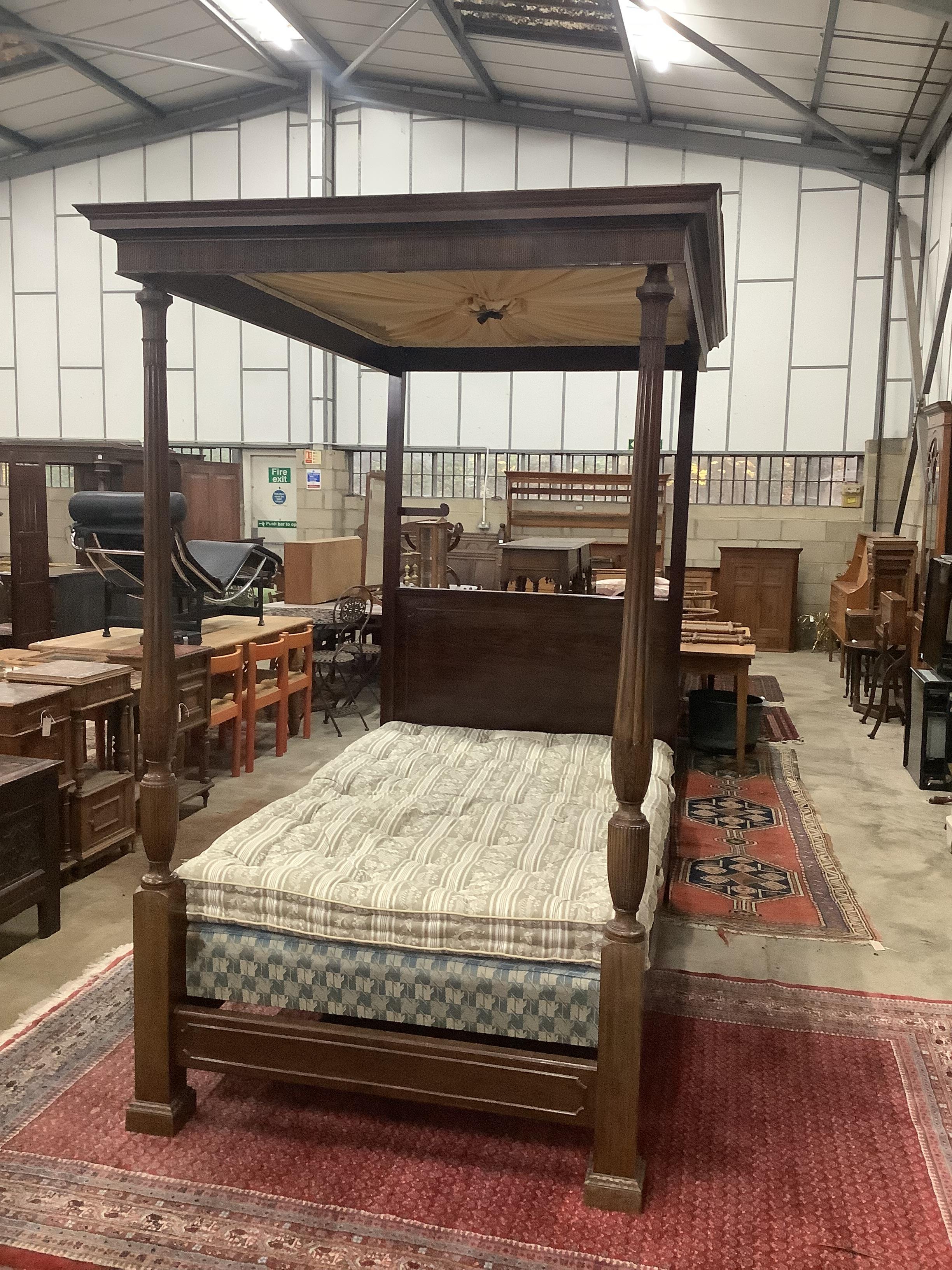 A Heal’s mahogany four-poster bed in the Adam style, length 222cm, width 144cm